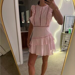 Selfie Leslie Blush Lace-Trim Dress